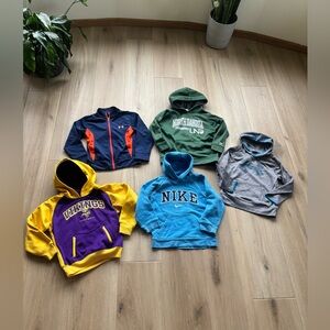 Lot of 5 boys size 6 hoodies
